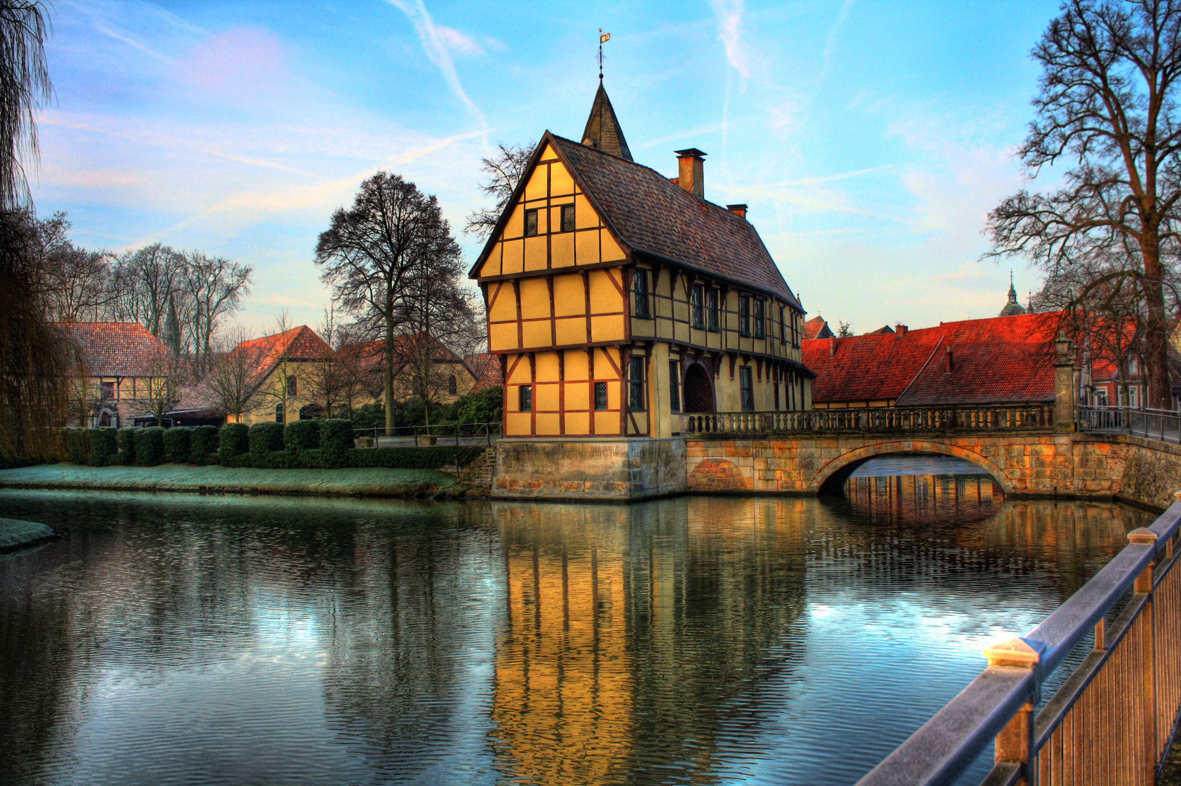 historic building by a river