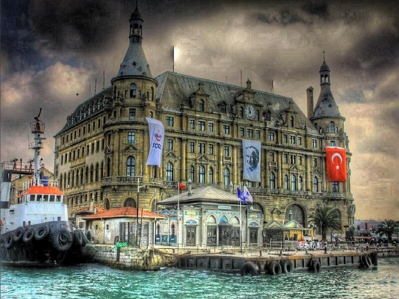 Historic building by the harbor
