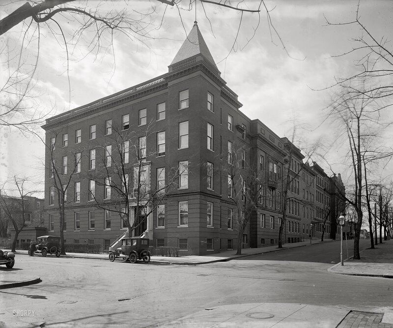 Historic building corner street