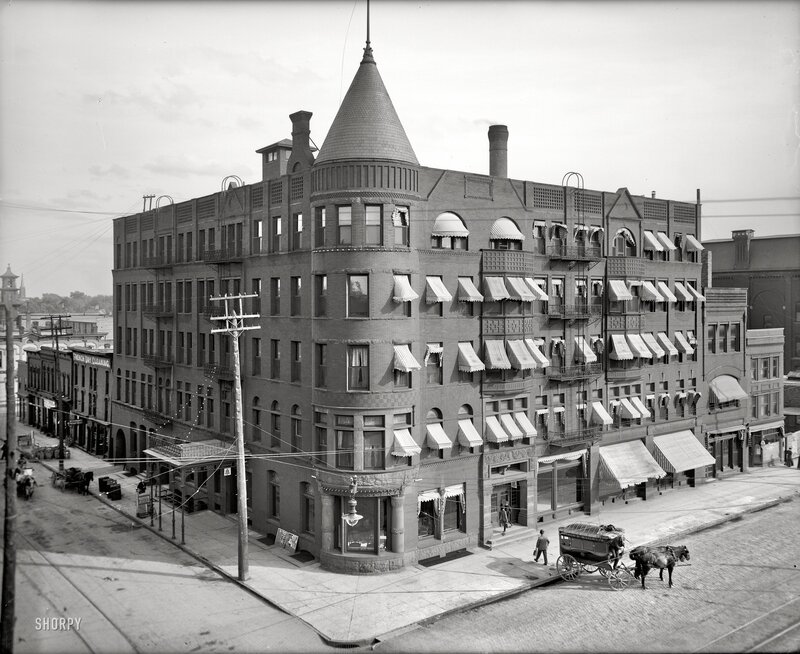 Historic building corner view