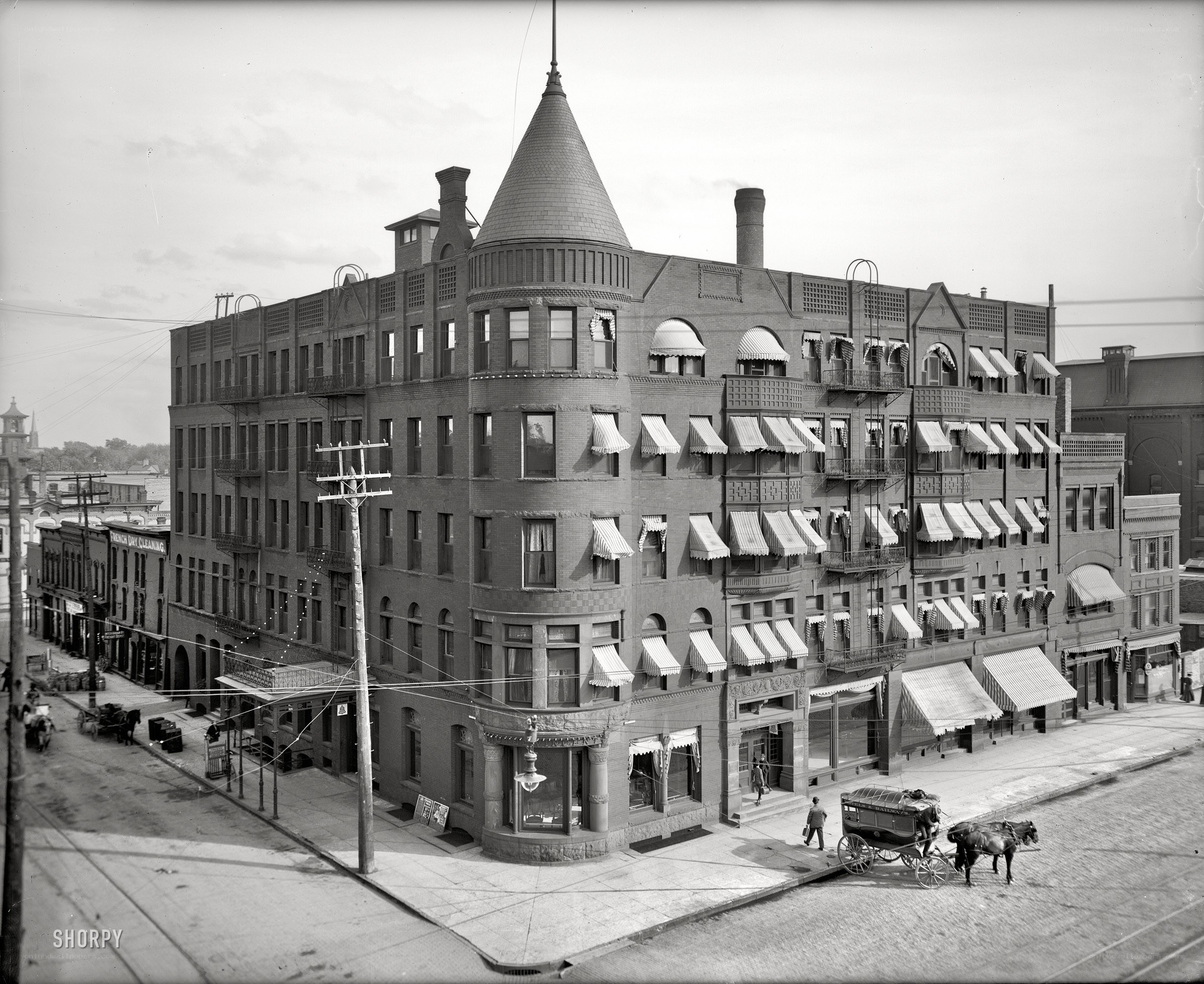 Historic building corner view