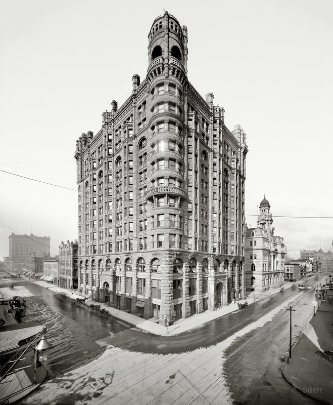 Historic building corner view