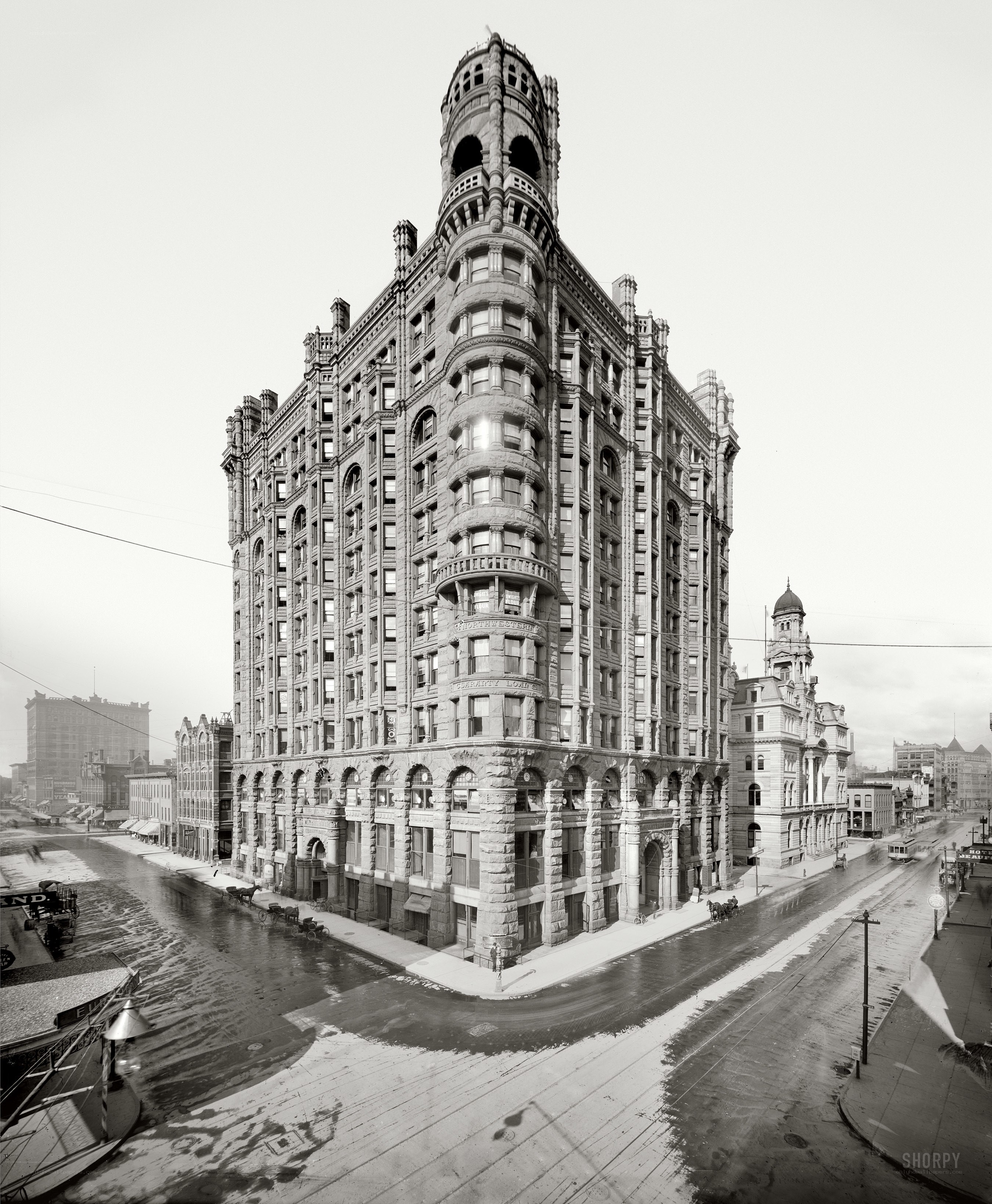 Historic building corner view