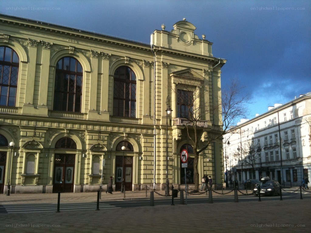 Historic building in a city square