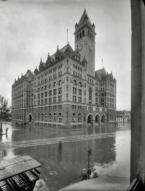 Historic Building in Rain