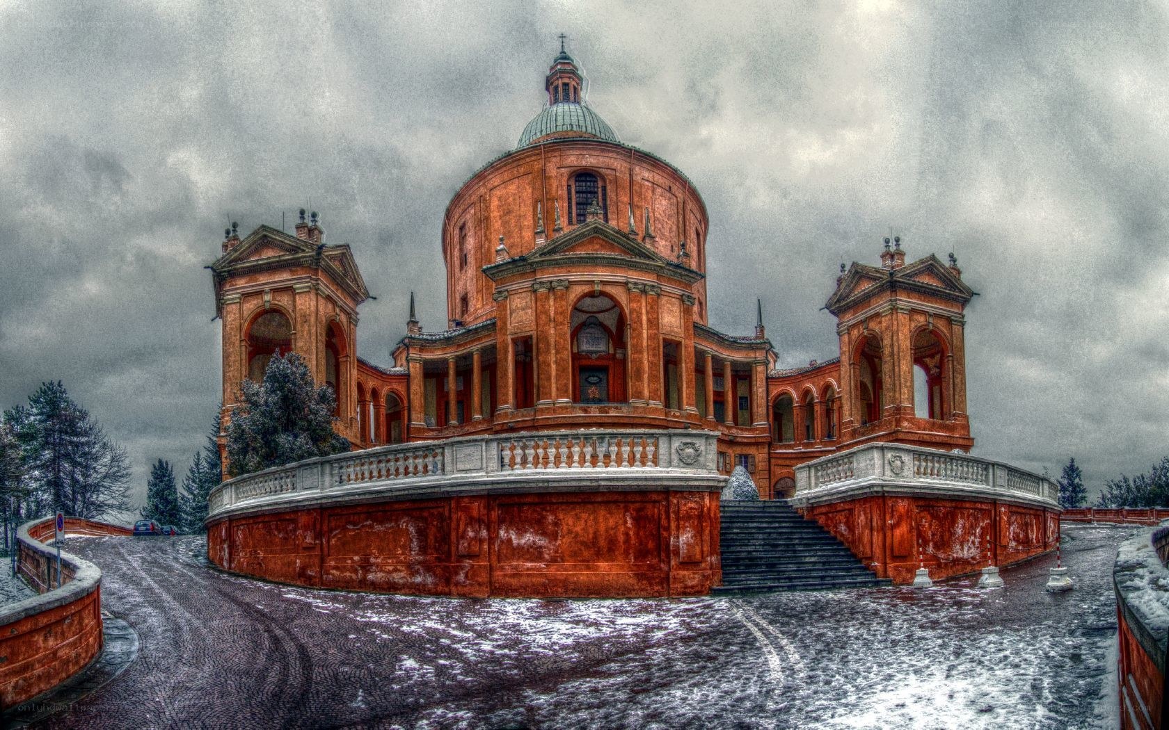 historic building in winter