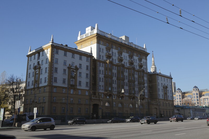 Historic building on a city street