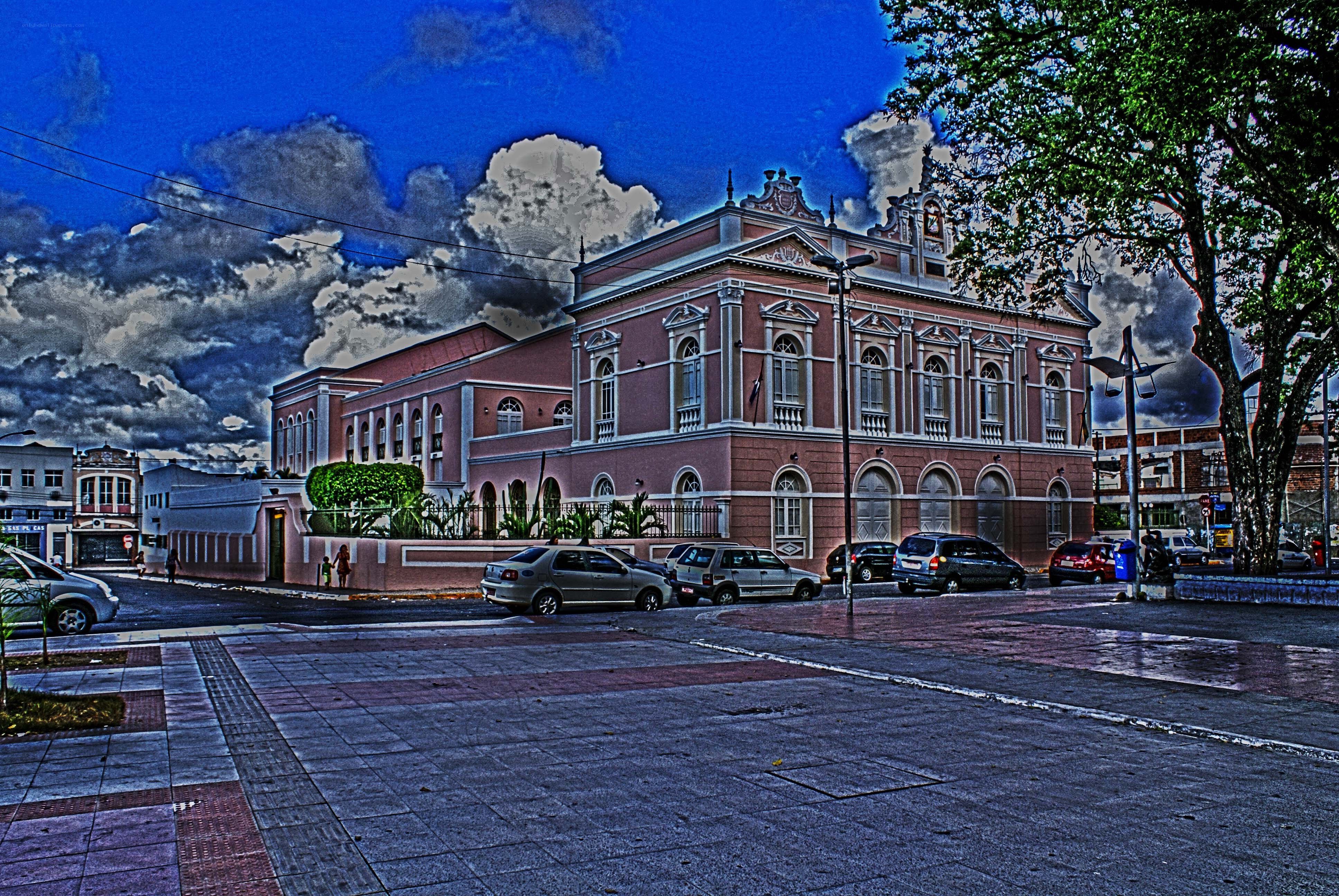 Historic building under dramatic sky