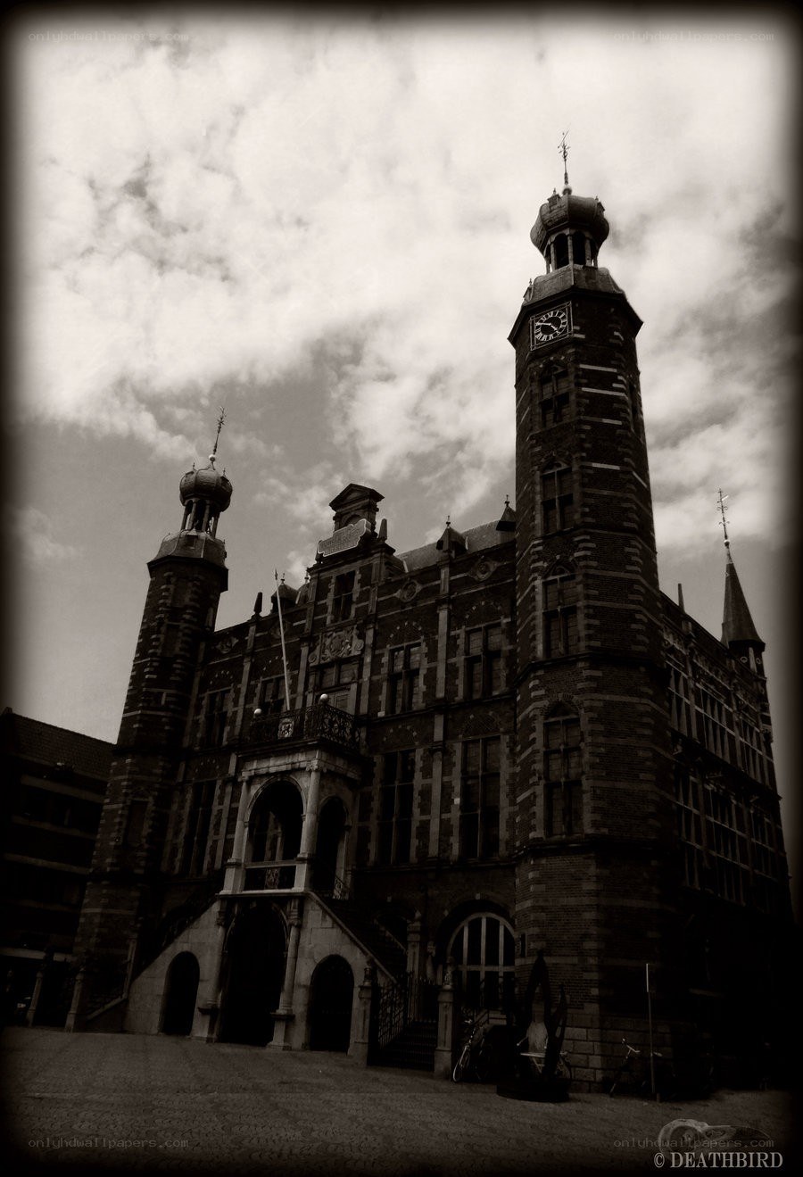 Historic building with clock tower