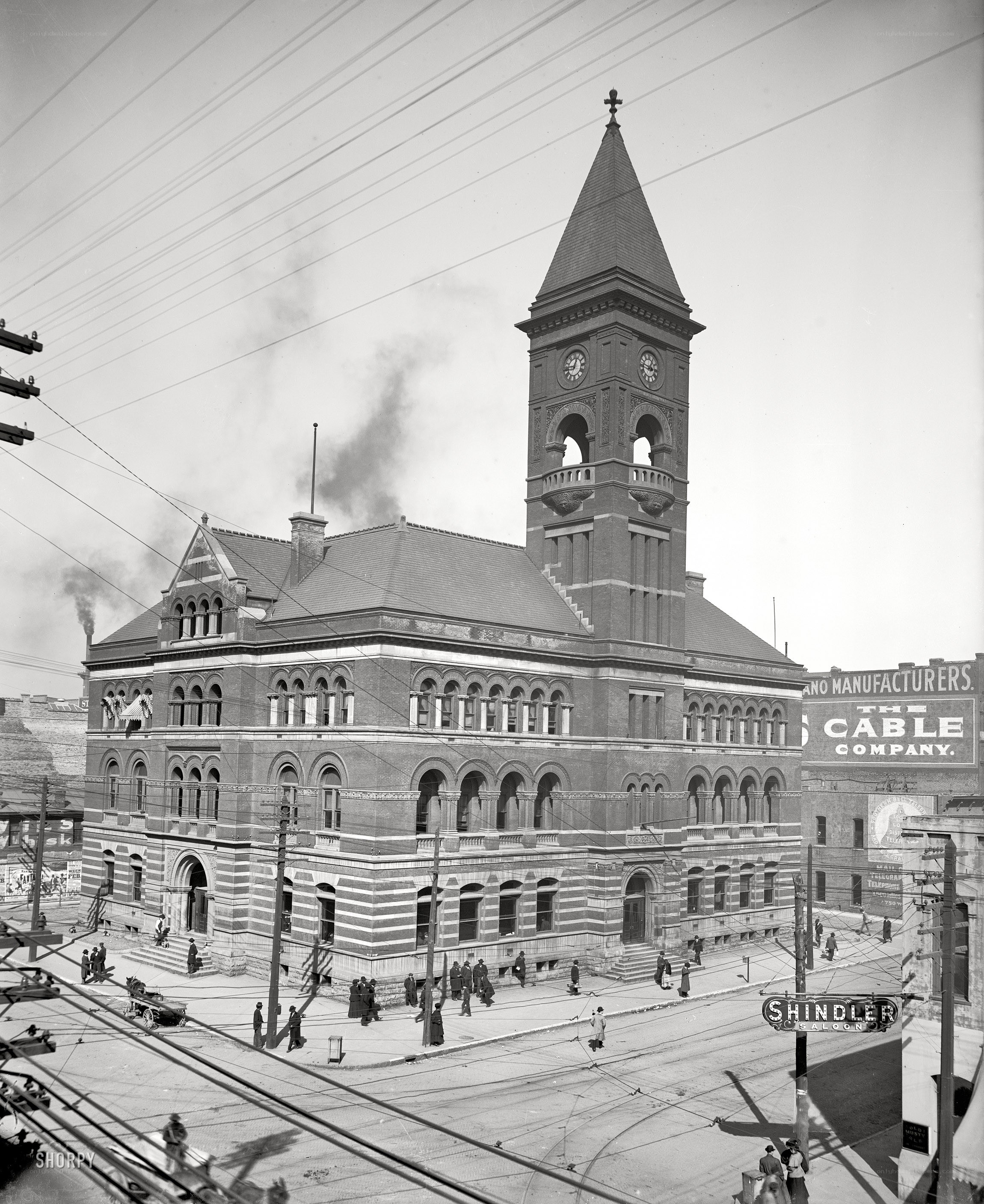 Historic building with clock tower