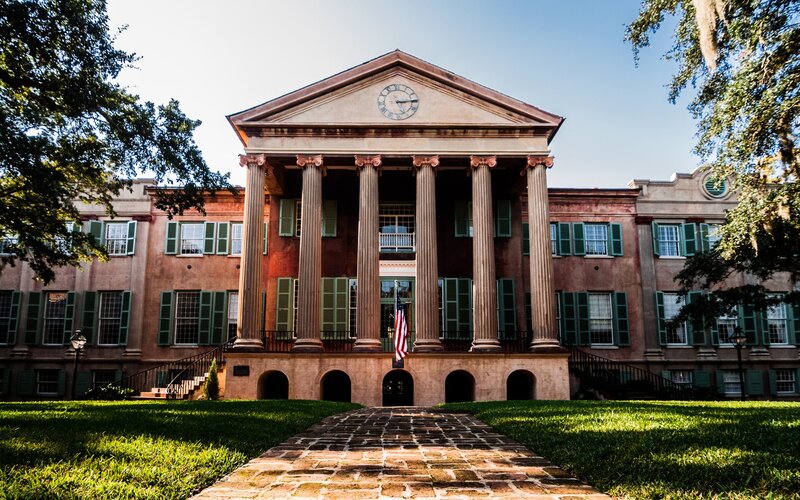 historic building with columns