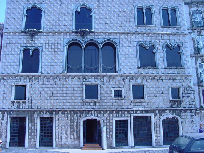 Historic building with diamond-patterned facade