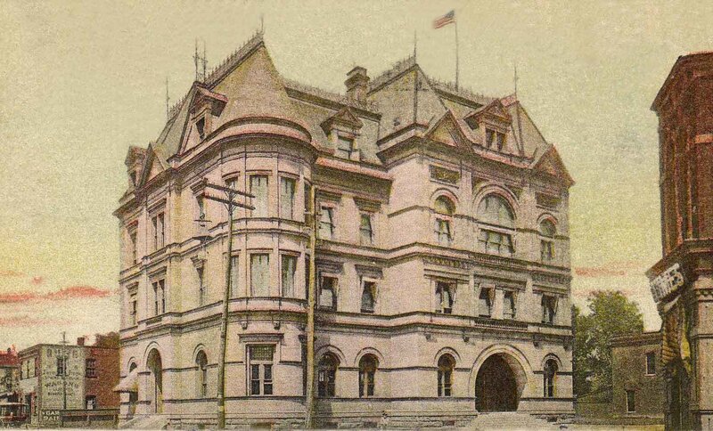 historic building with flag