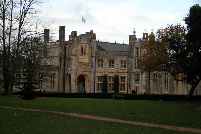 historic building with flag