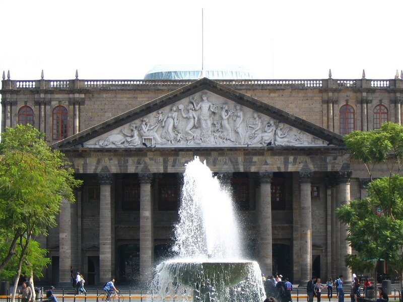 Historic building with fountain