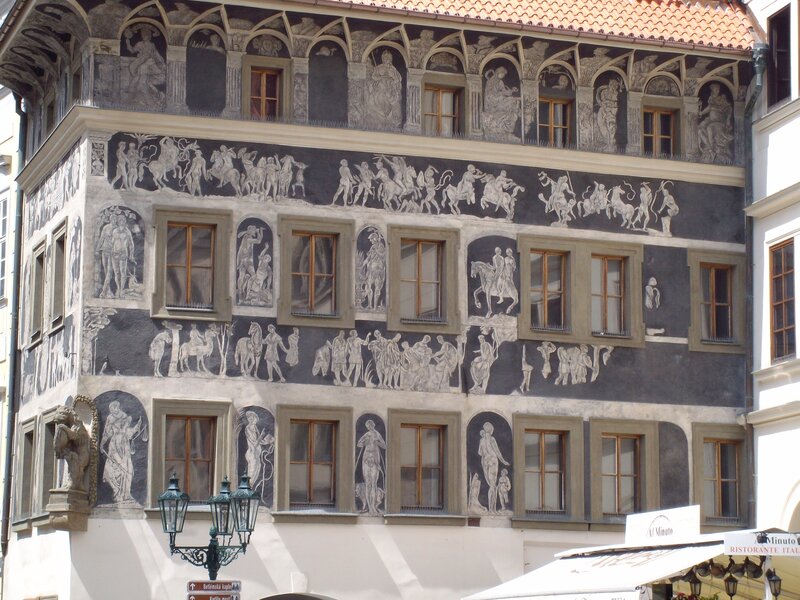 Historic building with frescoes