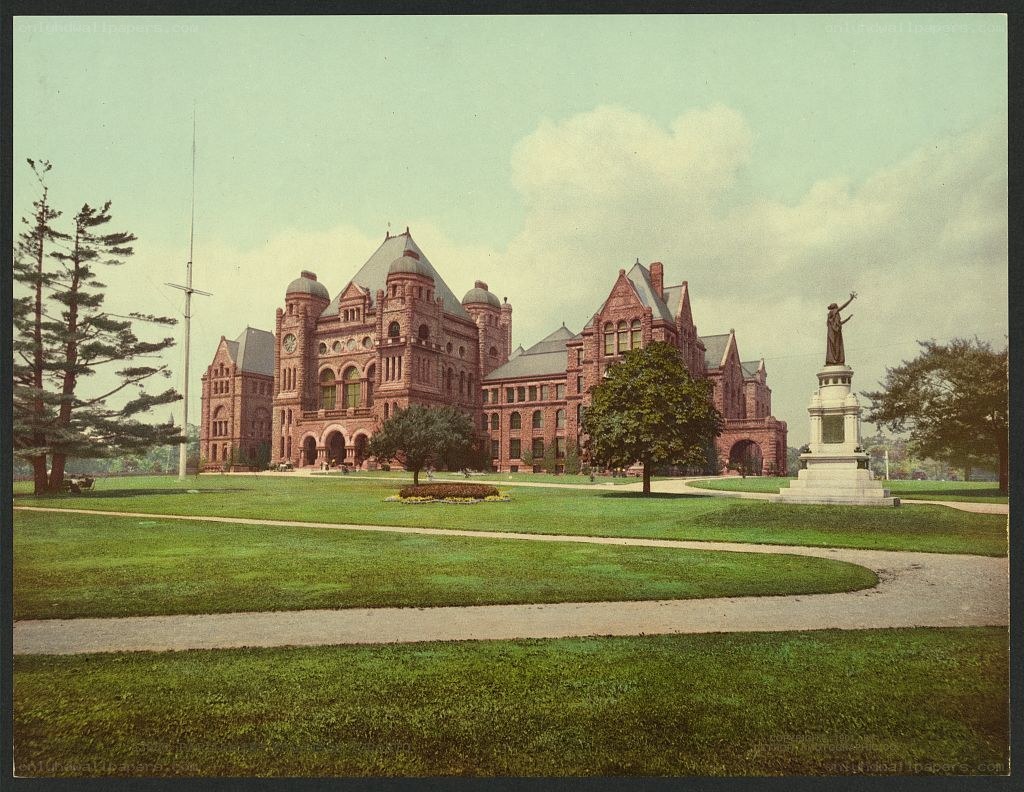 Historic building with monument