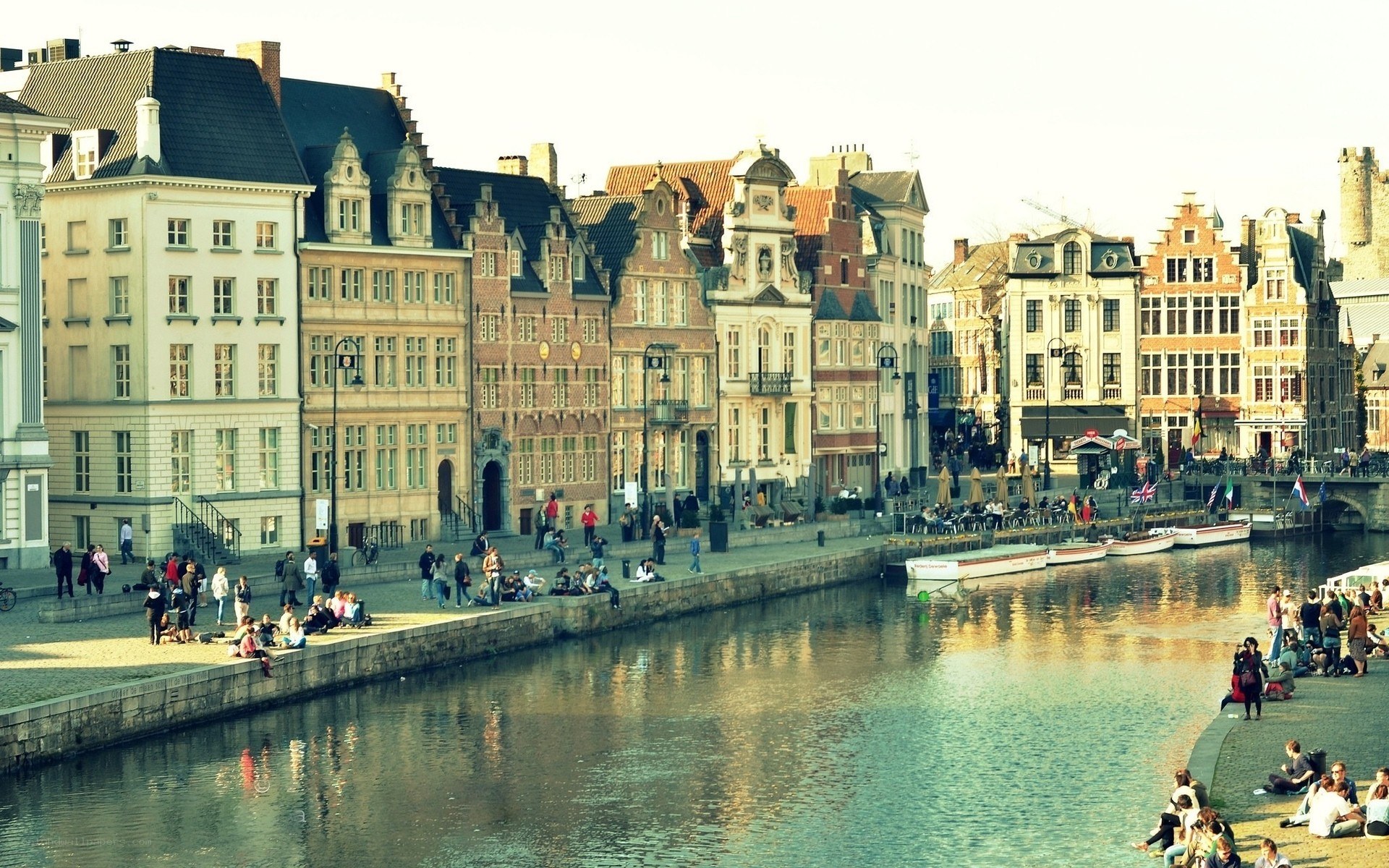Historic buildings along a canal