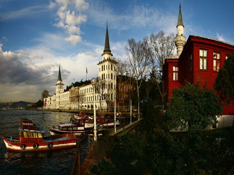 Historic buildings along the waterfront