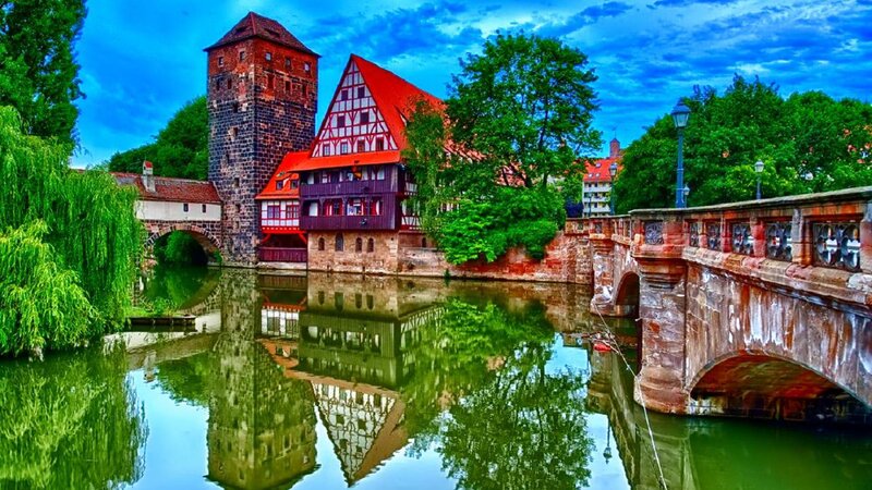 Historic Buildings by River — Green
