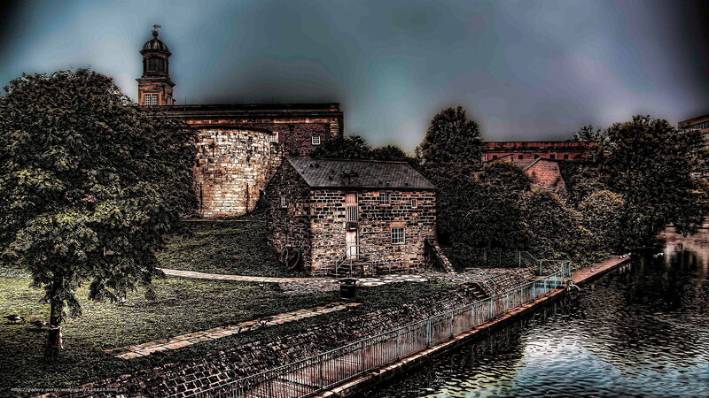 historic buildings by the river
