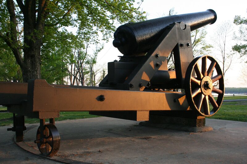 Historic cannon in park
