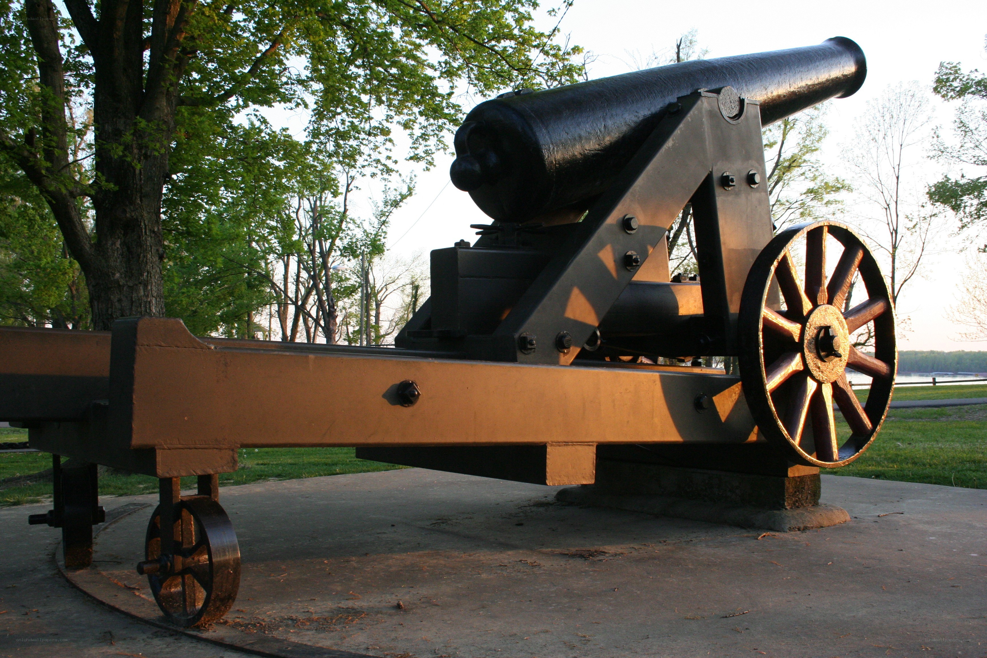 Historic cannon in park