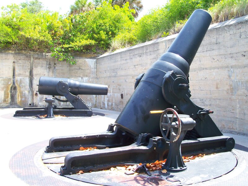 Historic cannons at a fort