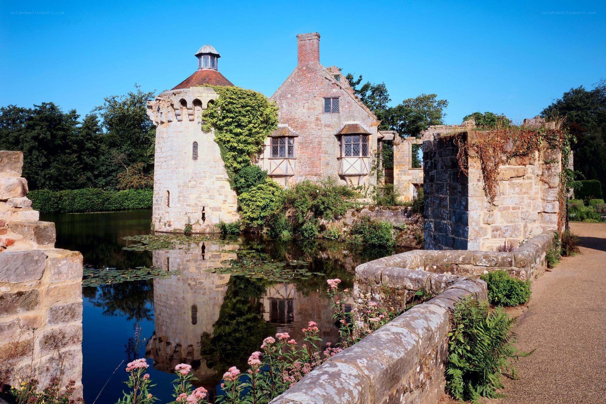 historic castle by a moat