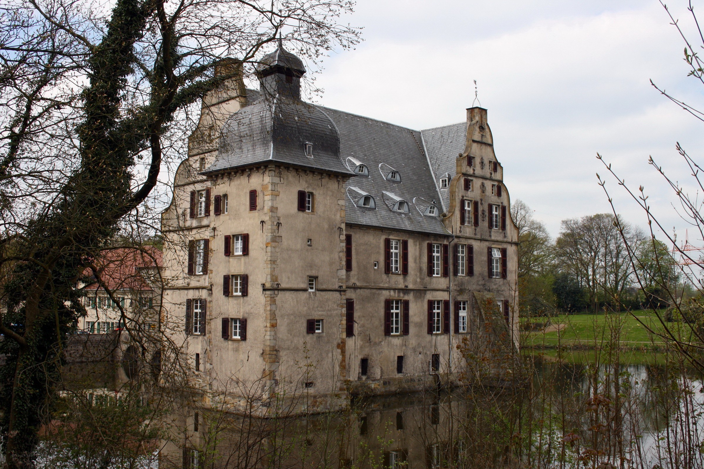 historic castle by a moat