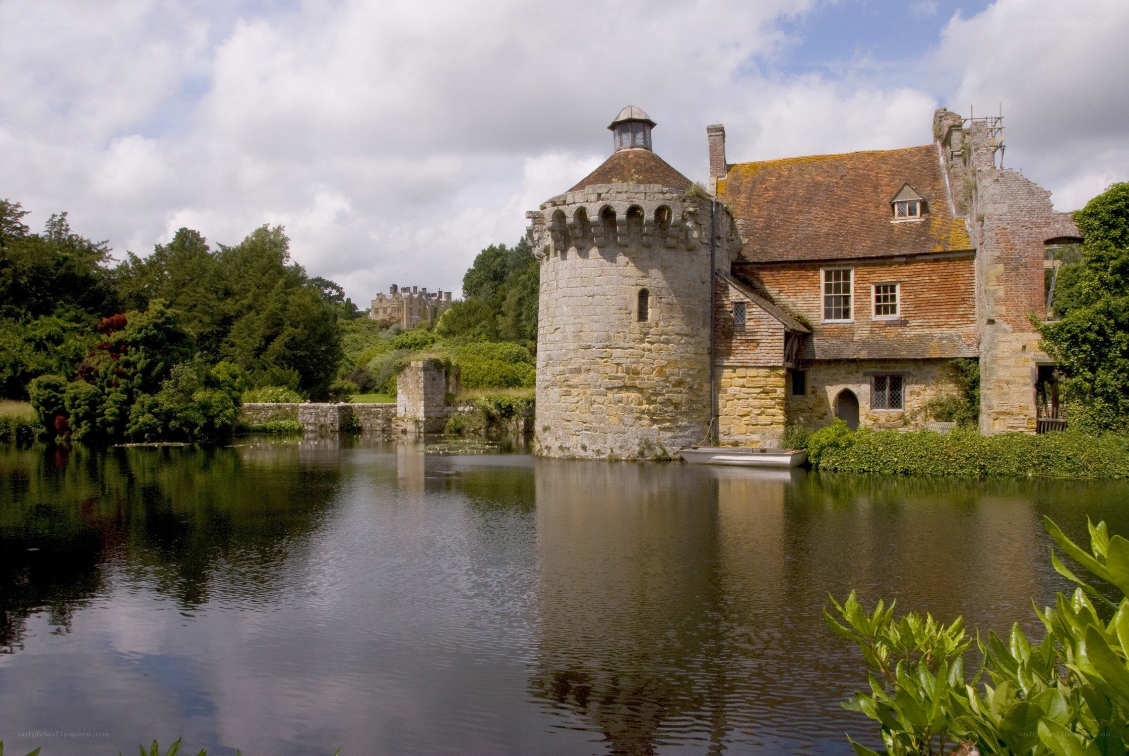 historic castle by a moat