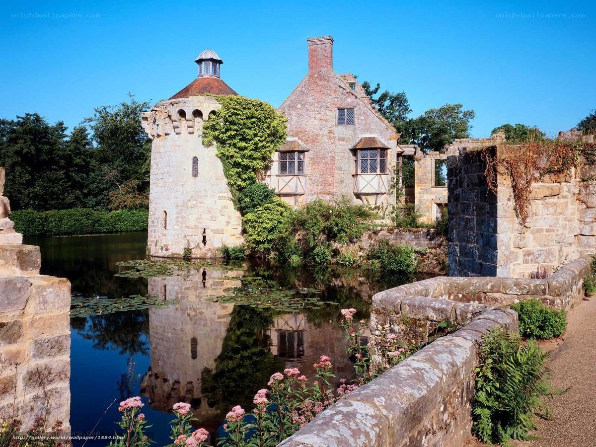 historic castle by a moat
