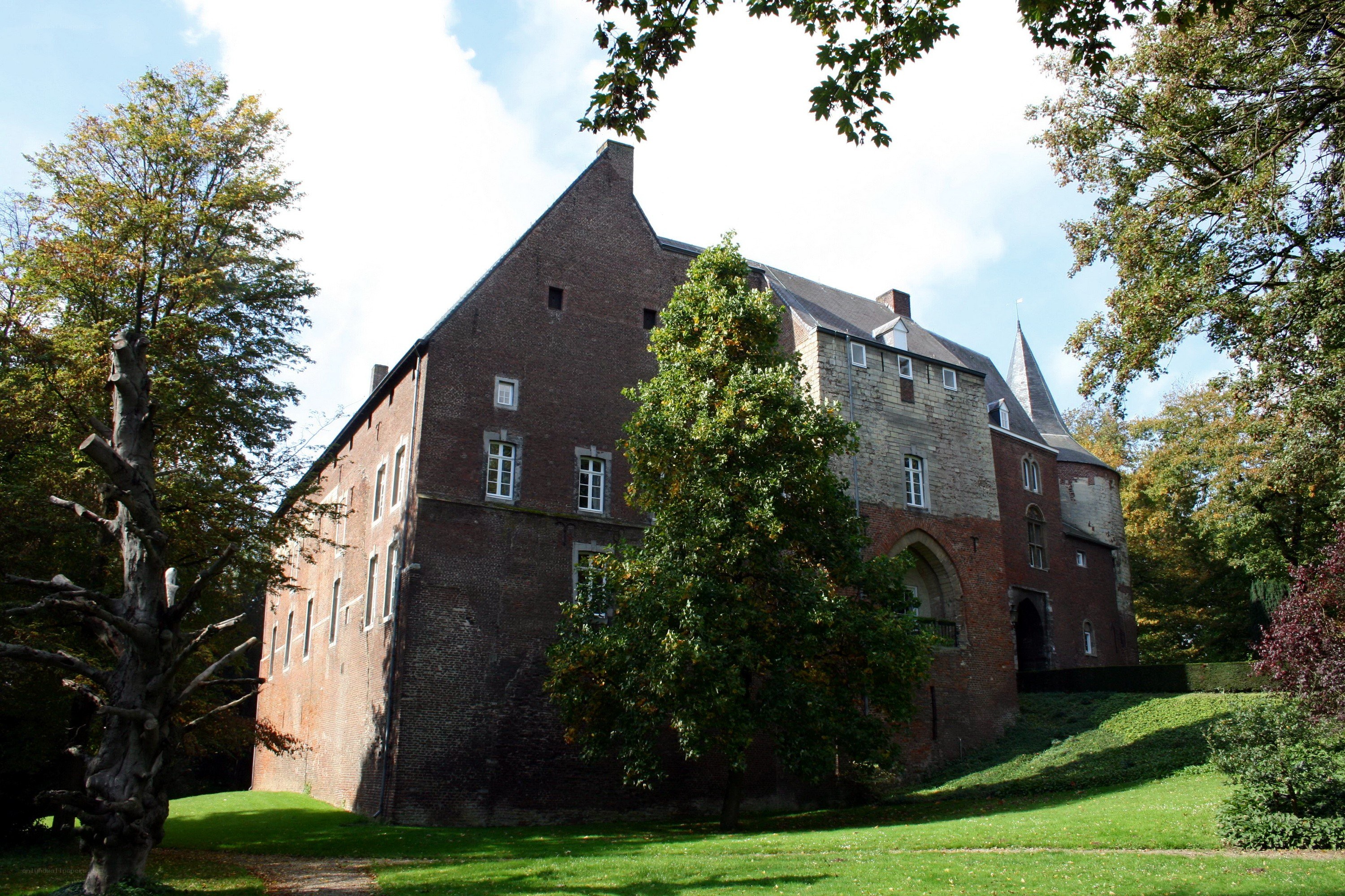 historic castle in a park