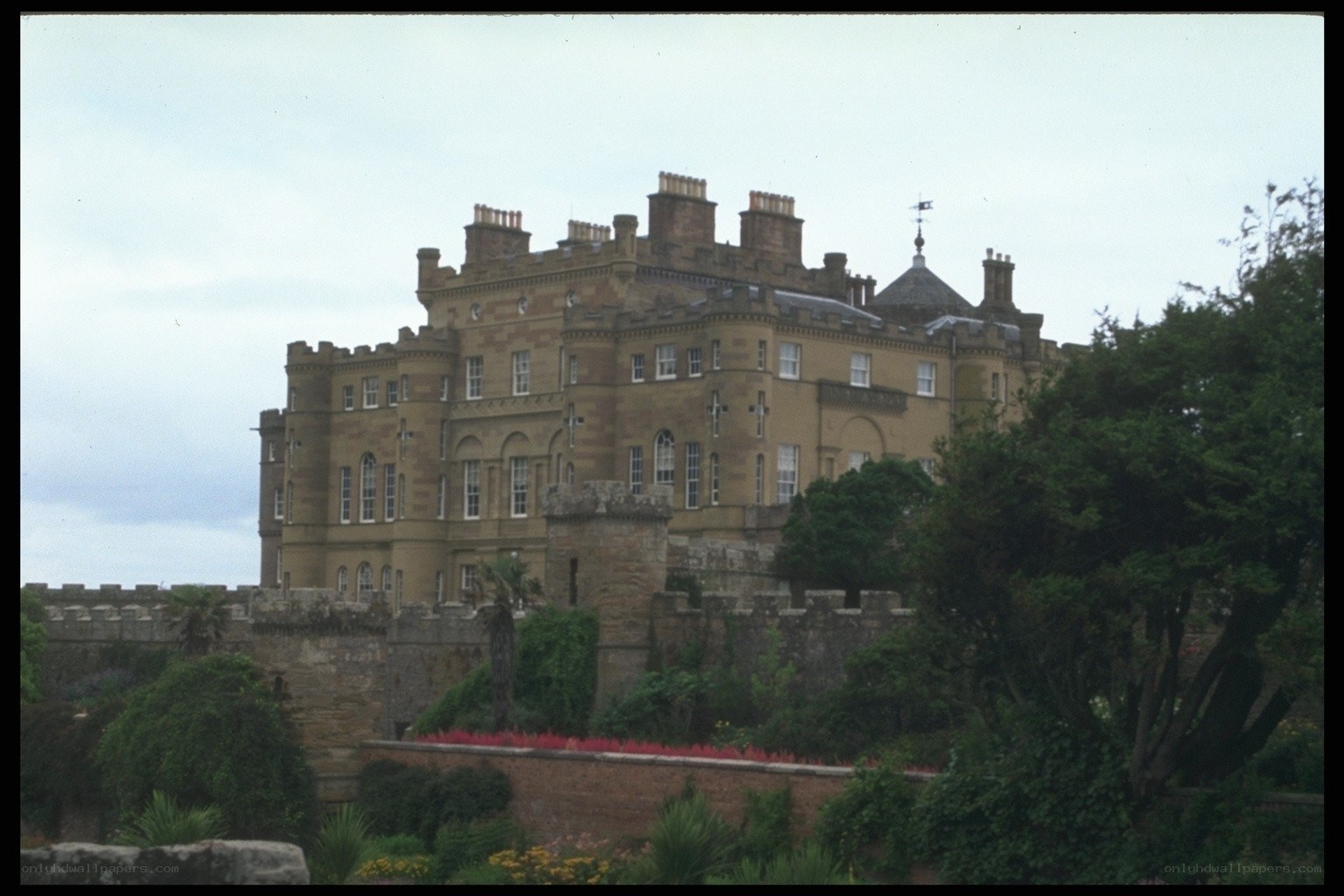 historic castle with gardens