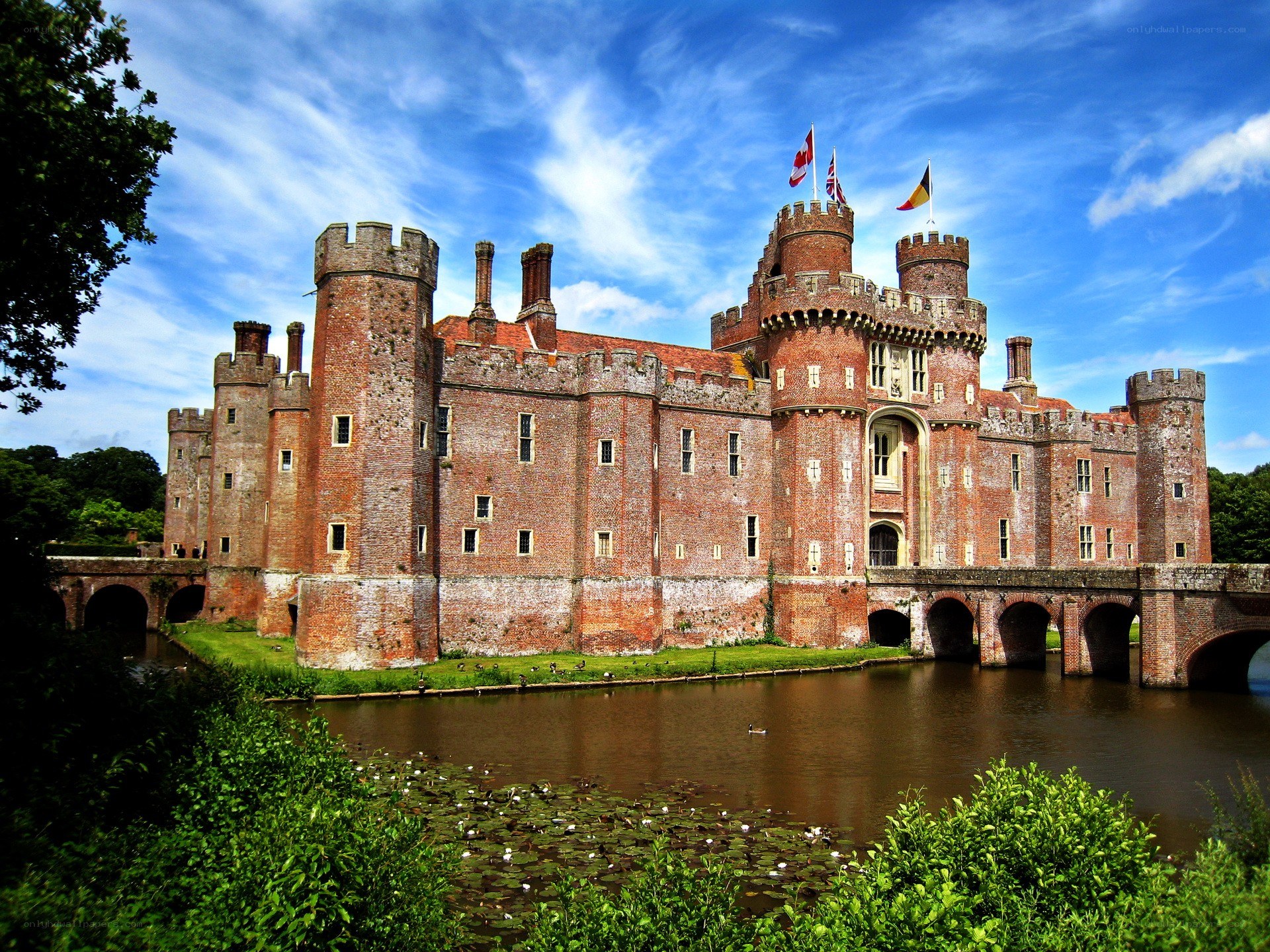 historic castle with moat