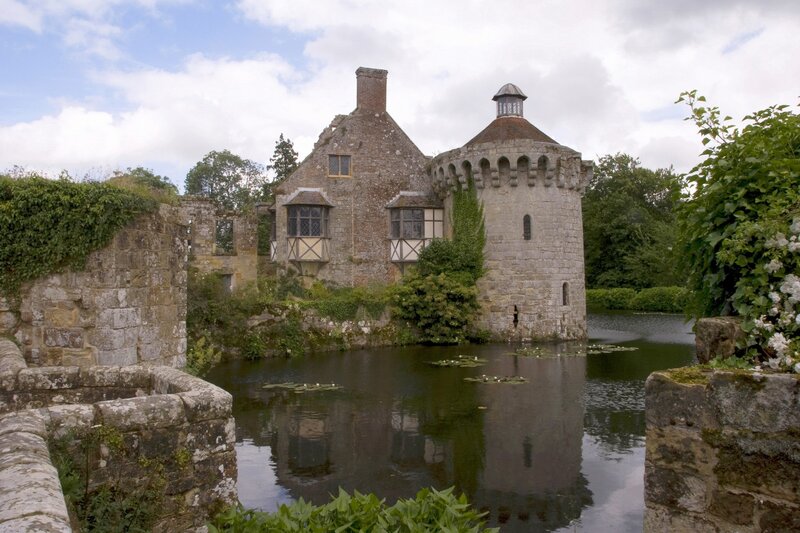 historic castle with moat