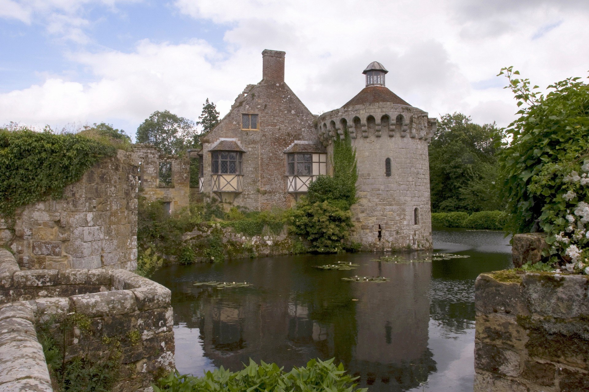 historic castle with moat