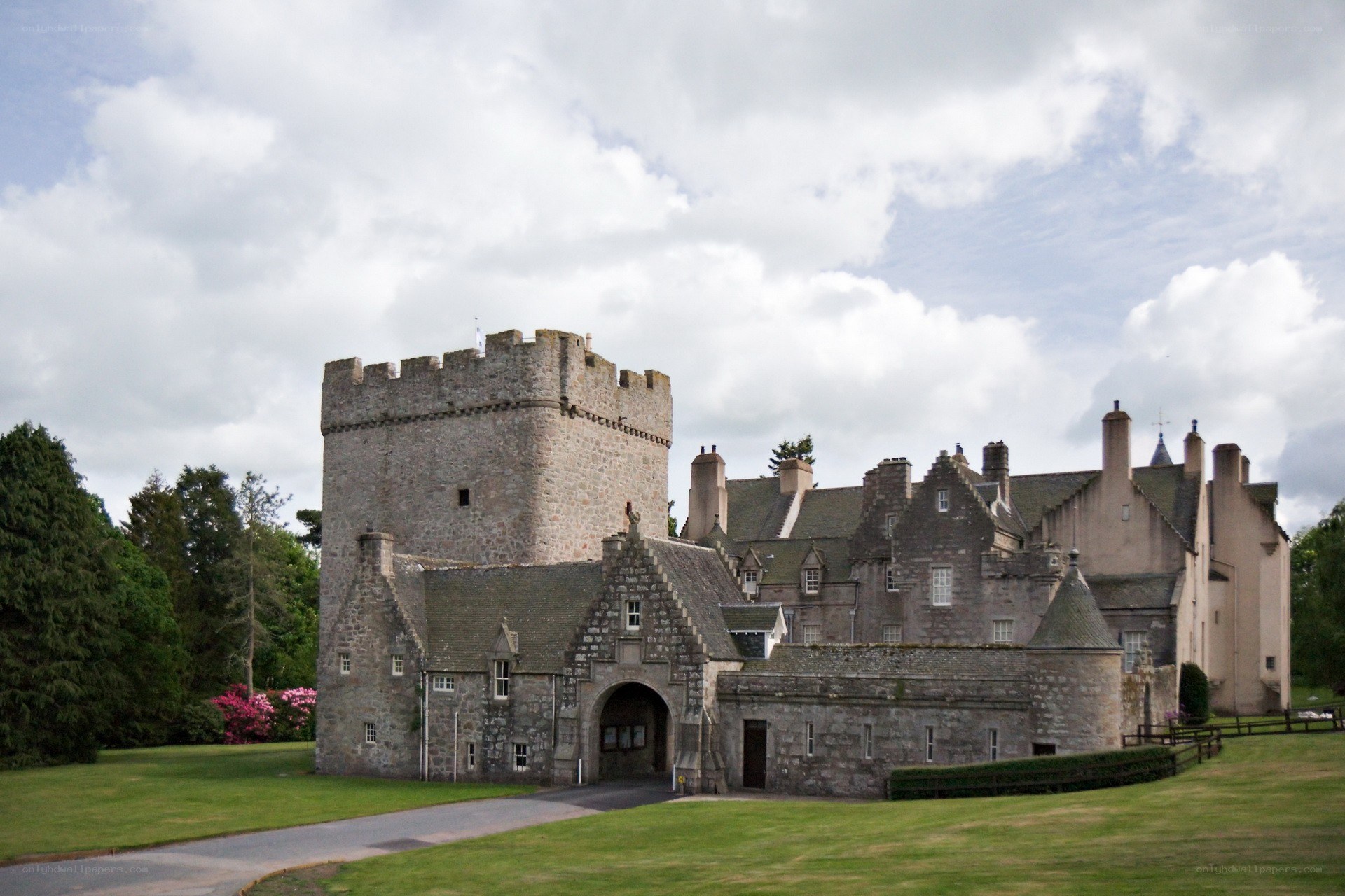 historic castle with stone tower