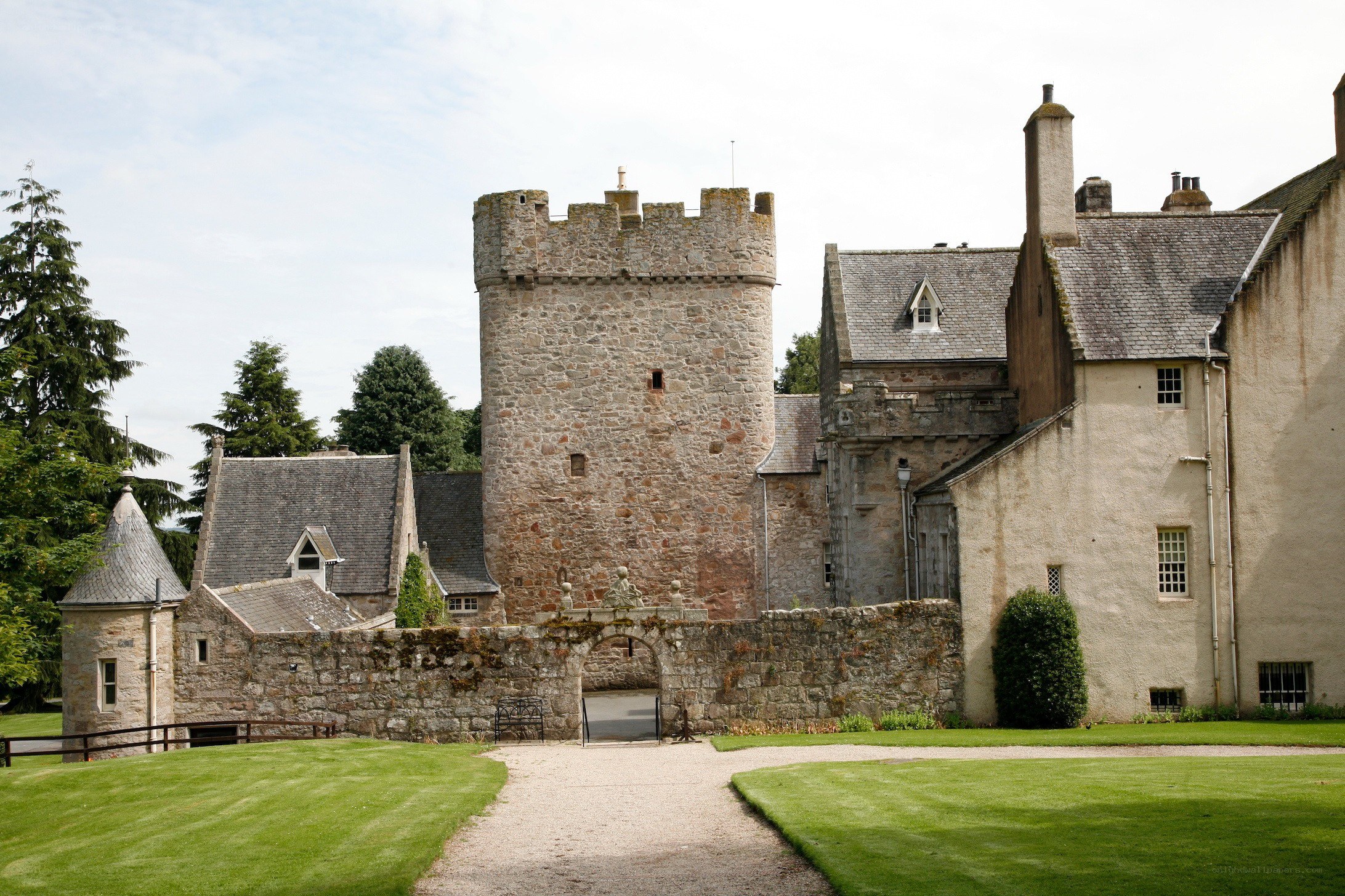 historic castle with stone tower