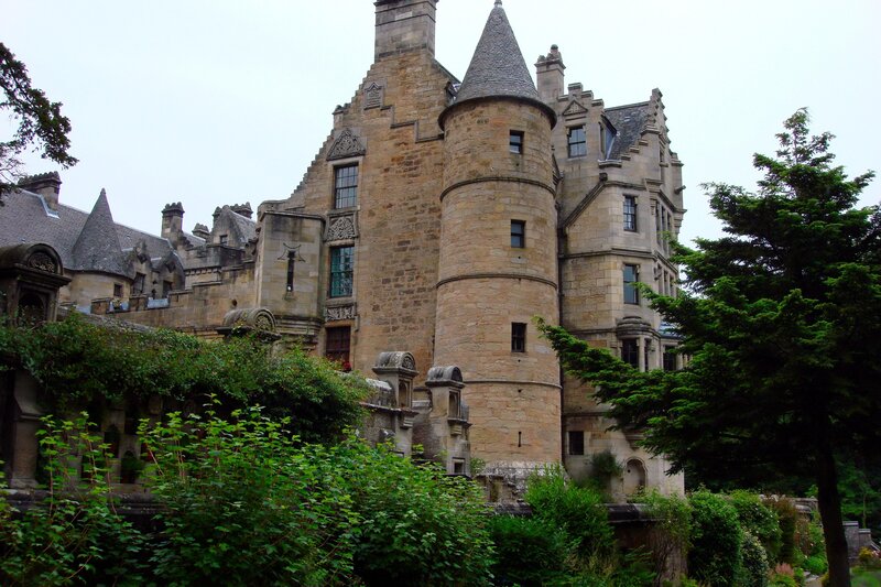 historic castle with stone towers