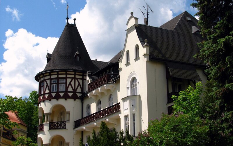 historic castle with turret