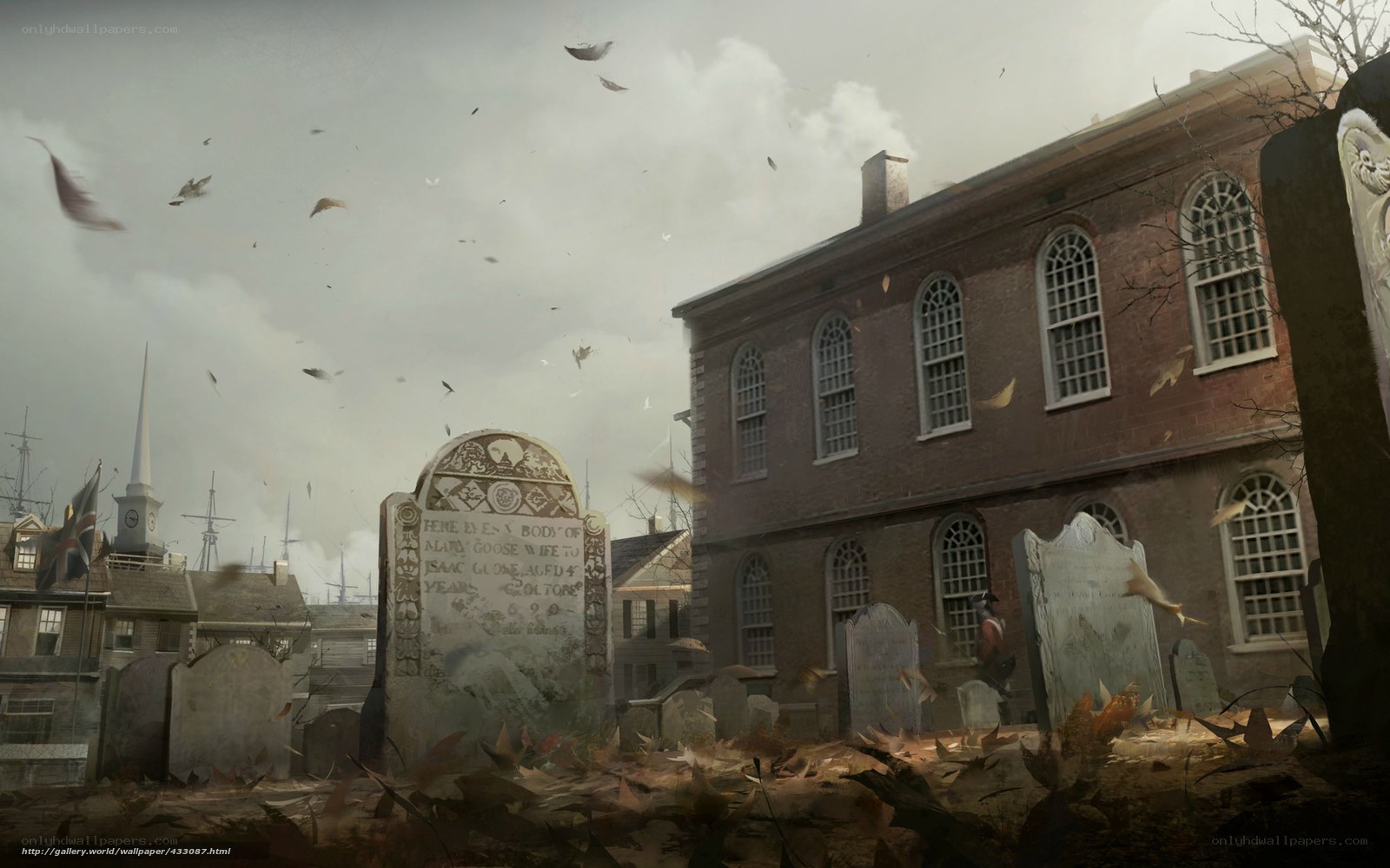 Historic cemetery scene