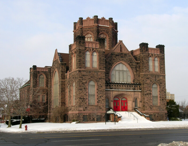 historic church in winter