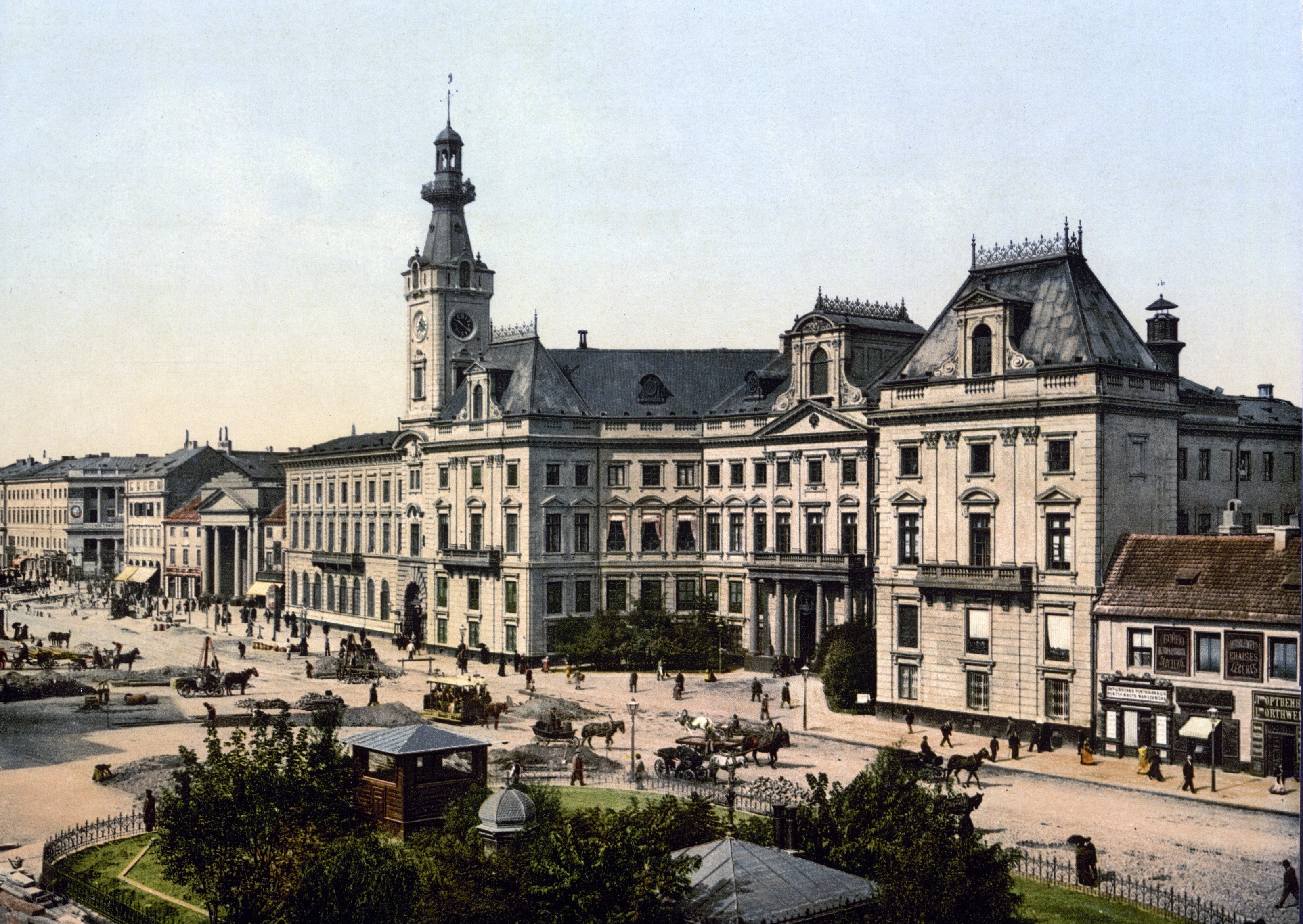 Historic city hall and square