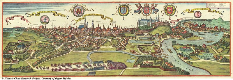 Historic city map of Krakow