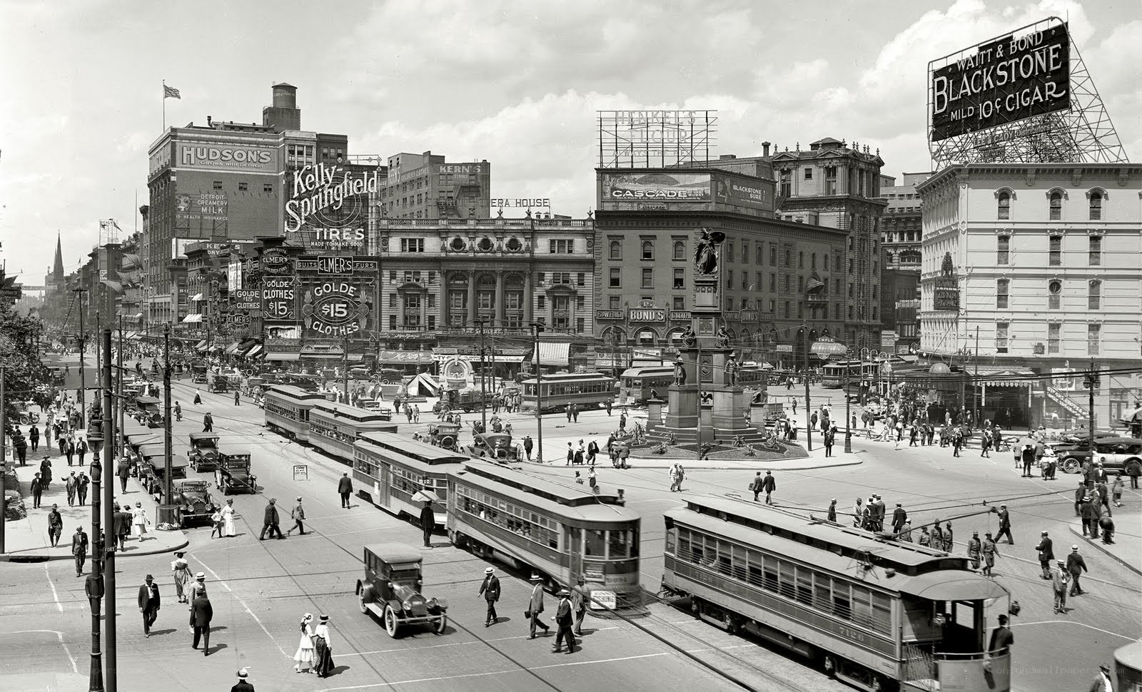 Historic city street intersection