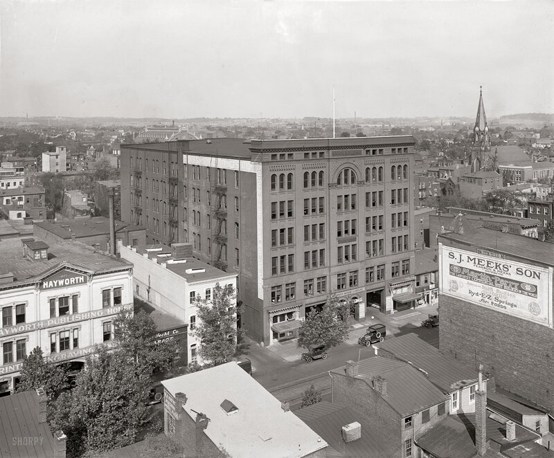 Historic city view with buildings