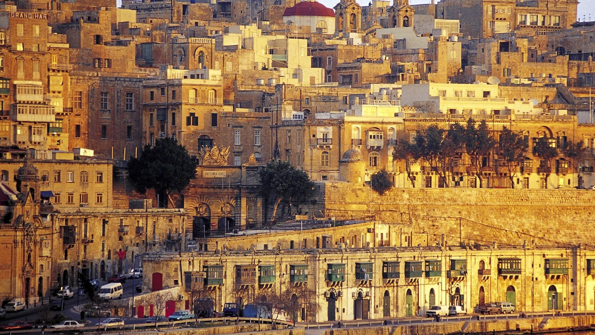 historic cityscape at golden hour