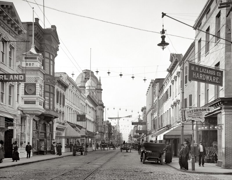 Historic Detroit street scene