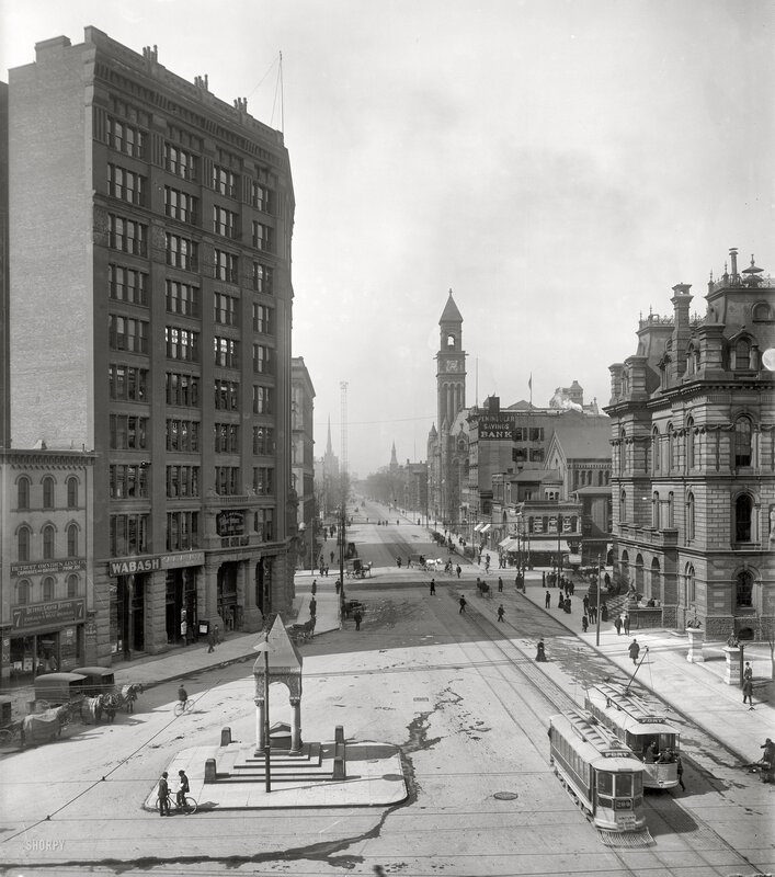 Historic Detroit street scene